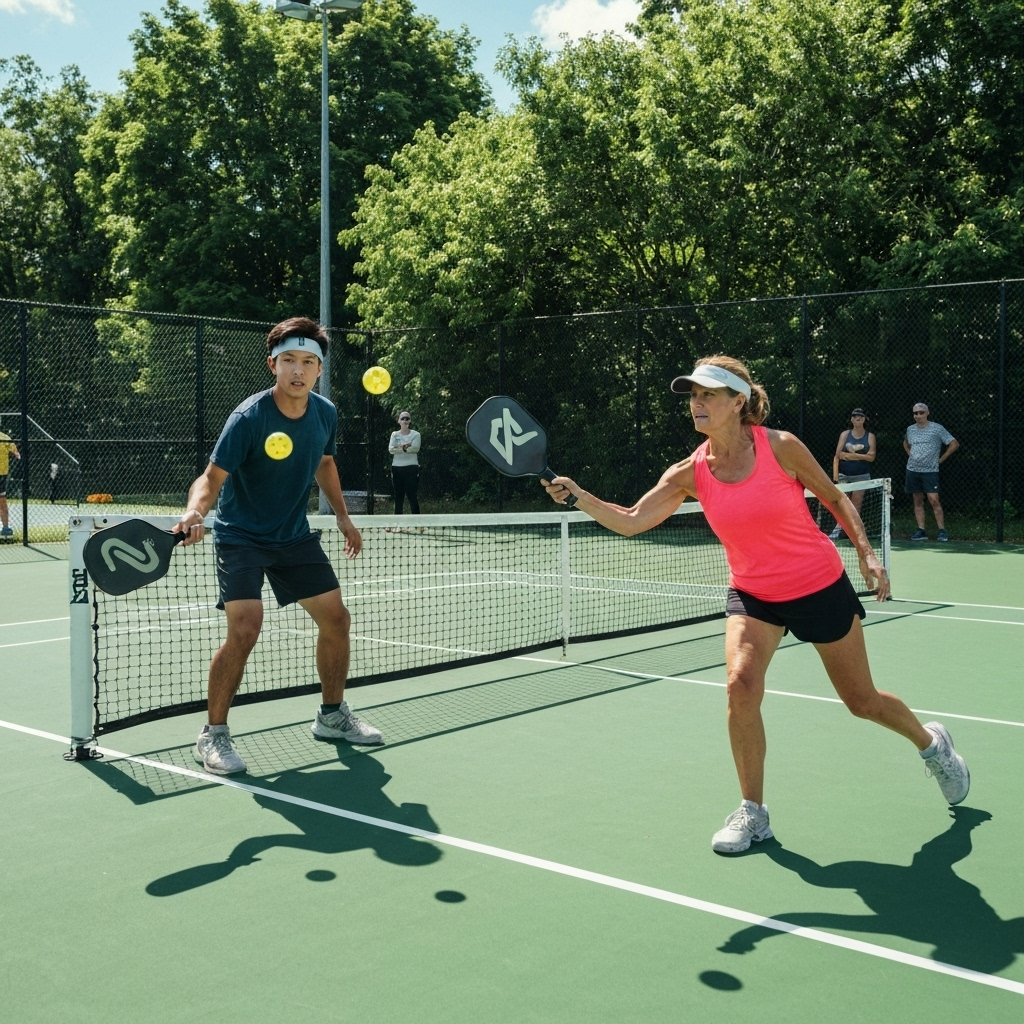 People playing pickleball